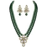 I Jewels Gold Plated Kundan & Pearl Necklace Set (ML311) - Fast Shipping to USA & Canada
