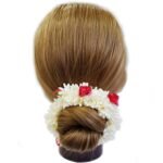 Diversa Artificial Gajra Flower Scrunchies For Hair Bun, Bracelet, Juda, and Ponytail Wedding Jewellery Reusable Fragrance Hair Mogra Gajra Tie For Women/Girls Gajra Scented Mogra (Red, Pack Of 3) - Fast Shipping to USA & Canada