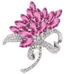 Mahi Rhodium Plated Designer Crystal Brooch for girls and women BP1101038RPin - Fast Shipping to USA & Canada