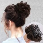 Messy Curly Dish Hair Claw Bun Hairpieces Clip in Claw Hair Natural Looking Wavy Curly Combs Clip in Ponytail Synthetic Hairpiece for Women - Fast Shipping to USA & Canada