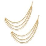 MEENAZ Golden Brass Copper Bridal Ear Kan Chains (M020) - Fast Shipping to USA & Canada
