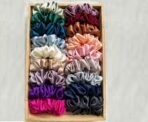 Fashion Alley Silk Satin Scrunchies Set, Rubber Band Scrunchies Multi-Colour Hair Ties Collection for For Mom, Sister and Girlfriend (12 Pack) - Fast Shipping to USA & Canada