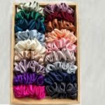 Fashion Alley Silk Satin Scrunchies Set, Rubber Band Scrunchies Multi-Colour Hair Ties Collection for For Mom, Sister and Girlfriend (12 Pack) - Fast Shipping to USA & Canada