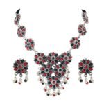 Shreyadzines Oxidised German Silver Traditional Stone Necklace Combo with Earrings Jewellery Set for Women - Fast Shipping to USA & Canada