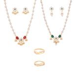 Brado Pearl Necklace Combo (Red/Green) Pack of 4 - Fast Shipping to USA & Canada