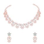 Brado Elegant Rosegold AD Necklace & Earrings Set - Fast Shipping to USA & Canada