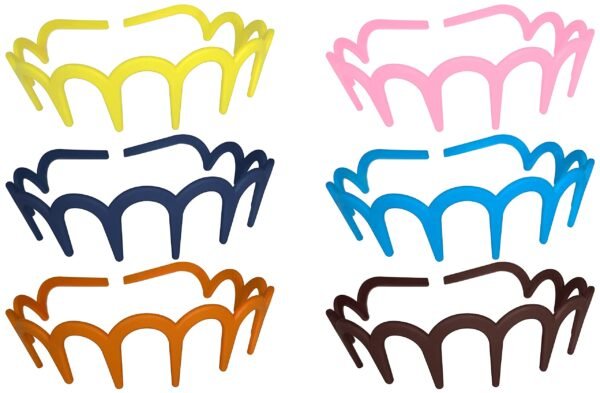 ANNA CREATIONS Matte Multicolor Plastic Fancy Plastic Teeth Comb Hair Bands For Girls and Women (Pack Of 6) - Fast Shipping to USA & Canada