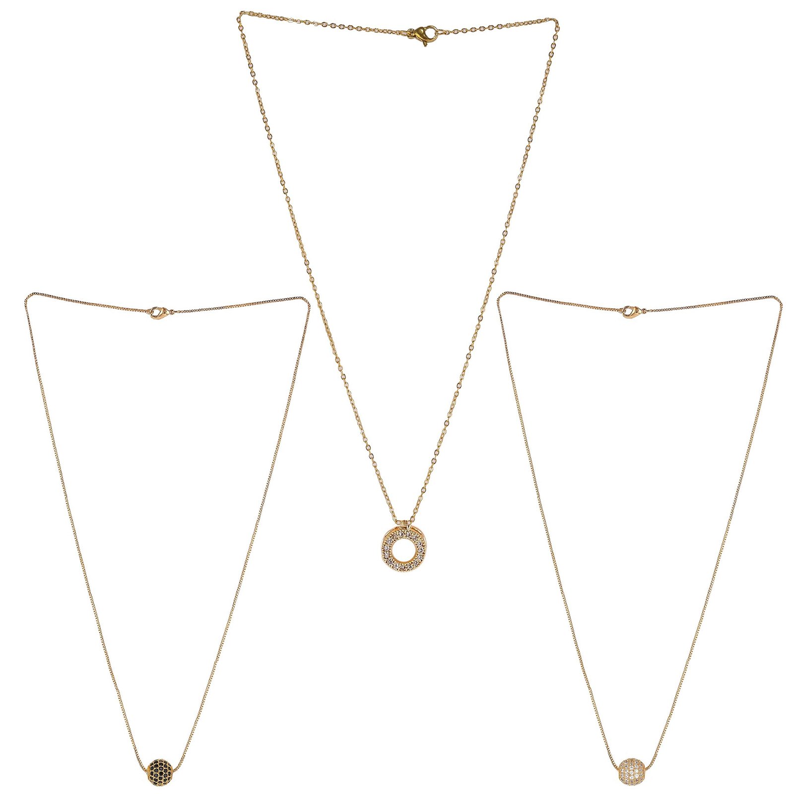 71lJXE-zxKL-1.jpg Brado Gold-Plated White & Black AD Pendant Combo (3) - Fast Shipping to USA & Canada - Image 1