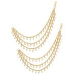 The Luxor Zinc Alloy Gold Plated Two-Layered Long Pearl Ear Chain, Hair Chain Accessories for Earring, Heavy Jhumka, Jhumki for Women And Girls - Fast Shipping to USA & Canada