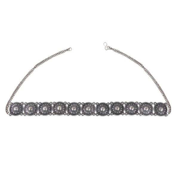 Shreyadzines Oxidized Oxidised Silver Traditional Floral Rajasthani Sheeshphool/Mathapatti Hairband for Women - Fast Shipping to USA & Canada