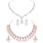 Brado Rose Gold & Silver AD Choker Necklace Combo - Fast Shipping to USA & Canada