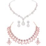 Brado Rose Gold & Silver AD Choker Necklace Combo - Fast Shipping to USA & Canada