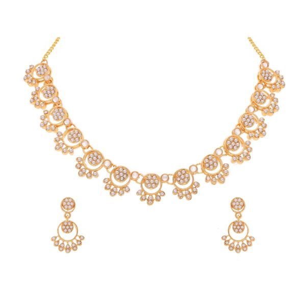 Brado Gold Plated AD Choker Necklace Set - Fast Shipping to USA & Canada