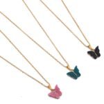 Brado Gold Plated Butterfly Pendant Chain Combo - Fast Shipping to USA & Canada