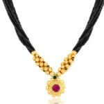 Meenaz Jewellery Gold Plated Traditional Maharashtrian Thushi Necklace Jewellery for Girls and Women-THUSHI-108 - Fast Shipping to USA & Canada