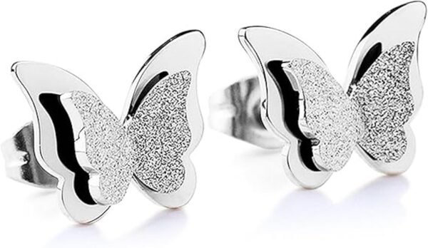 Nilu's Collection Charming Dual Butterfly Classic Stud Earrings For Girls and Women - Fast Shipping to USA & Canada