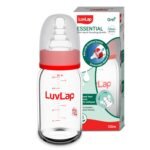 LuvLap Wide Neck Feeding Bottle 250ml, Pack of 2, White & Red - Fast Shipping to USA & Canada