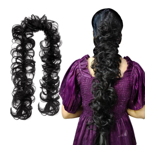 TEMPERIA Messy Hair Frill Extension for Women & Girls - Premium Braid Ponytail Hair Accessories - Brown - 1 Pc - Fast Shipping to USA & Canada