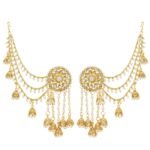 The Luxor Fashion Jewellery Traditional Gold Plated American Diamond Bahubali Long Chain Jhumka Jhumki Earrings for Women And Girls - Fast Shipping to USA & Canada