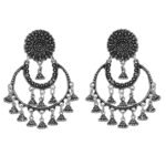 Shreyadzines Fashion Stylish Antique Oxidized Traditional Chandbali Jhumki Earrings for Women and Girls - Fast Shipping to USA & Canada