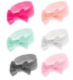 ANNACREATIONS Premium Designer Soft Flower Bow Hairband Headband Hair Accessories For Baby Girls, Pack Of 6 - Multicolor - Fast Shipping to USA & Canada