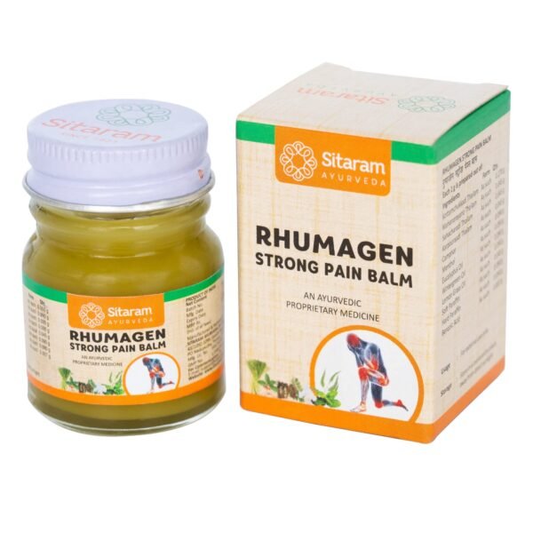Sitaram Ayurveda Rhumagen Strong Pain Balm 10gms, Herbal Kerala Ayurvedic Pain Balm for Instant Relief from Muscular Pain & Joint Pain (Pack of 4) - Fast Shipping to USA & Canada