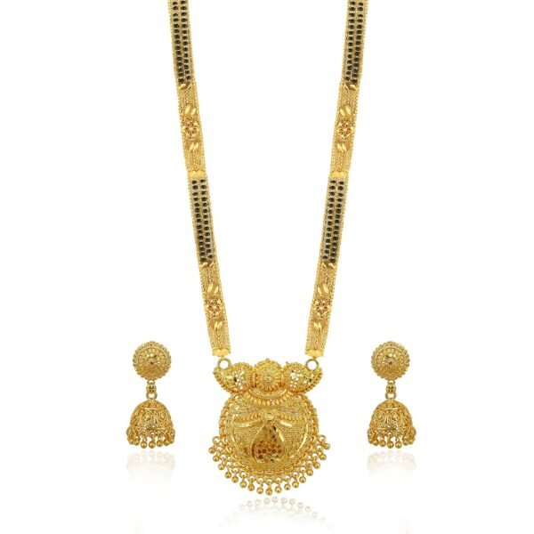 Brado Gold Plated Long Earring Set Mangalsutra - Fast Shipping to USA & Canada