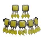 Shreyadzines Dazzling Stones Faux Pearl Sleek Choker Necklace Earrings Combo Jewelry Set for Women - Fast Shipping to USA & Canada