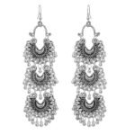 Shreyadzines Designer Traditional Oxidized Silver Afghani Style Bali Jhumka Jhumki Earrings for Women and Girls - Fast Shipping to USA & Canada