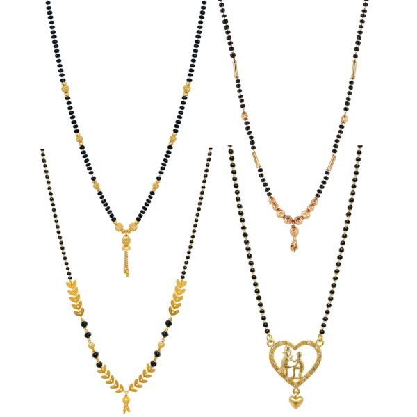 Brado One Gram Gold Plated Combo 4 Mangalsutra Set - Fast Shipping to USA & Canada