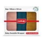 LuvLap Cotton Muslin Swaddle Set Animals Print, Pack of 3 - Fast Shipping to USA & Canada