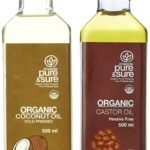Pure & Sure Organic Coconut Oil, 500ml + Pure & Sure Castor Oil, 500ml - Fast Shipping to USA & Canada