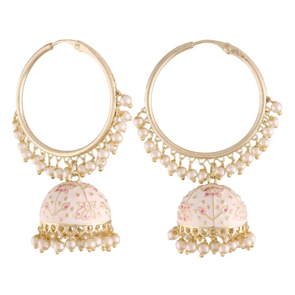 I Jewels 18K Gold Plated Meenakari Jhumki Earrings - Fast Shipping to USA & Canada