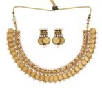 Shreyadzines Temple Jewelry Gold Plated Ginni Choker Necklace Jewelry Set for Women & Girls - Fast Shipping to USA & Canada