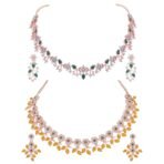 Bardo Antique Rose Gold AD Choker Set - Fast Shipping to USA & Canada