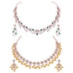 Bardo Antique Rose Gold AD Choker Set - Fast Shipping to USA & Canada