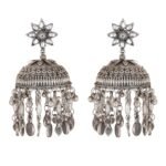 Shreyadzines Ethnic Style Black Oxidised Oxidized Earrings German Silver Black Metal Polish Designer Earring With Jhumka Jhumkas for Girls & Women - Fast Shipping to USA & Canada