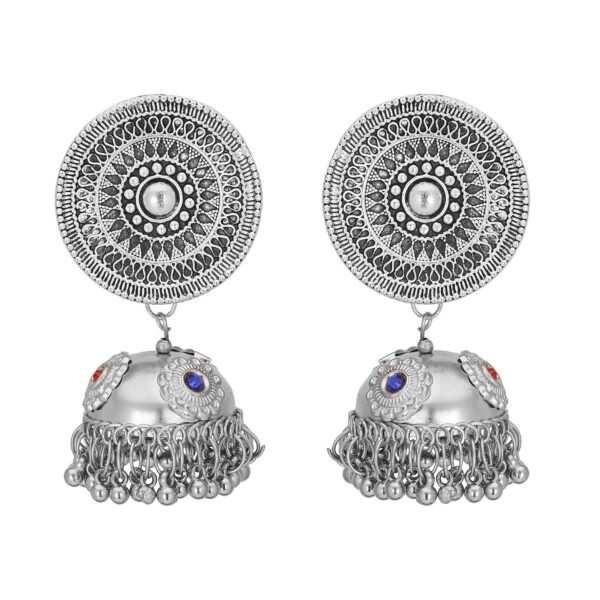 Shreyadzines Designer Traditional Oxidized Afghani Style Big Stud Jhumka Jhumki Earrings for Women and Girls - Fast Shipping to USA & Canada