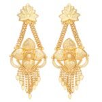 Shreyadzines Traditional Ethnic collection Gold plated Floral Dangle earrings for women and girls - Fast Shipping to USA & Canada