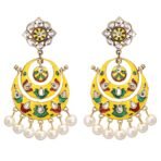 Shreyadzines Designer Traditional Gold Plated Meenakari Kundan Stone Jhumka Jhumki Dangle Earrings for Women and Girls - Fast Shipping to USA & Canada