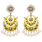 Shreyadzines Designer Traditional Gold Plated Meenakari Kundan Stone Jhumka Jhumki Dangle Earrings for Women and Girls - Fast Shipping to USA & Canada