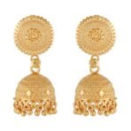 Shreyadzines Shreyadzines Traditional Temple Jewellery 18k One Gram Gold Ethnic South Indian Meenakari Ghungroo Peacock Jhumkas Jhumki Earrings Set For Women girls Latest GOLD JHUMKI - Fast Shipping to USA & Canada