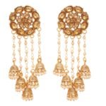 Shreyadzines Indian Bollywood Gold Plated Faux Pearl Bahubali Chain Earrings Traditional Jewelry for Women (Style2) - Fast Shipping to USA & Canada
