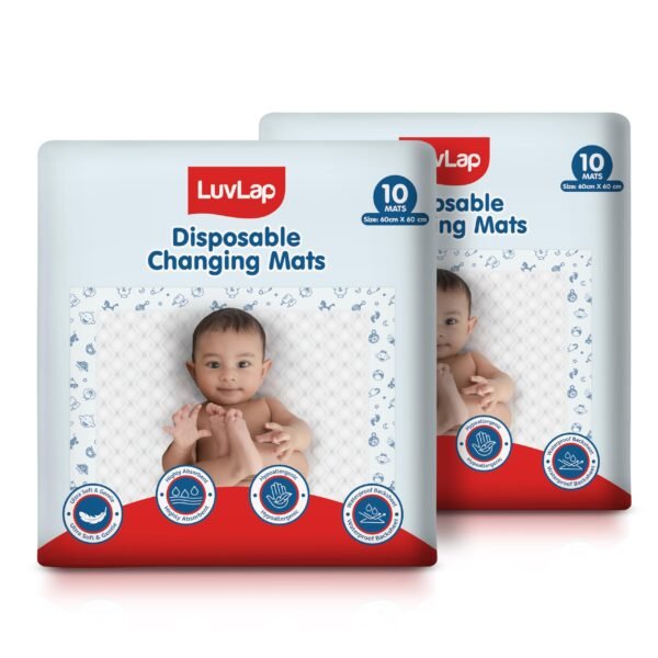 LuvLap Disposable Baby Underpad Mats 60x60cm, 20 Pcs - Fast Shipping to USA & Canada