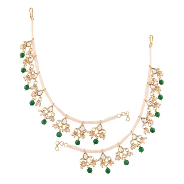 I Jewels 18K Gold Plated Long Pearl Drop Hair Chain (E2930) - Fast Shipping to USA & Canada