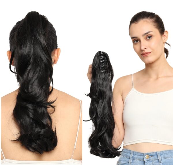 MoonEyes Curly Wavy Black Clutcher Ponytail Hair Extension For Women and Girls - Fast Shipping to USA & Canada