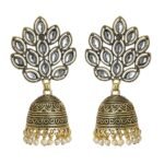 Shreyadzines Ethnic Non-precious Metal Alloy Jhumki Earrings for Women & Girls, White - Fast Shipping to USA & Canada