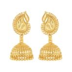 MEENAZ Gold Meenakari Peacock Ghungroo Stud Earrings (M159) - Fast Shipping to USA & Canada