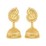 MEENAZ Gold Meenakari Peacock Ghungroo Stud Earrings (M159) - Fast Shipping to USA & Canada