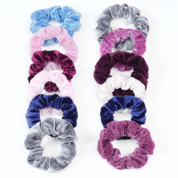 ANNACREATIONS 12 Pcs Velvet Elastic Hair Bands Silk Hair Ties Ponytail Holders for Girls & Women (MULTI 1) - Fast Shipping to USA & Canada